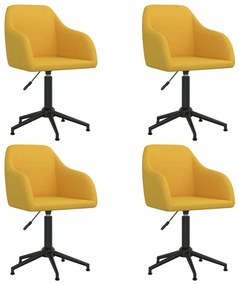 Otáčacie jedálenské stoličky 4 ks žlté zamatové 3089850