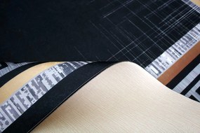 Koberec Porte 2228 BLACK GOLD – čierny vzorovaný obdĺžnik Rozmer: 80x150 cm