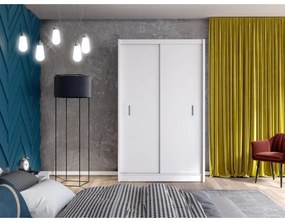 Šatní skriňa SAPHIRA 150x215 cm s posuvnými dverami, biela