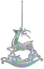 Strieborná vianočná ozdoba hojdací jeleň - 11*3*10 cm