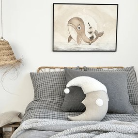 Obojstranný prehoz z mušelínu a umelej kožušiny šedá 100x135 cm