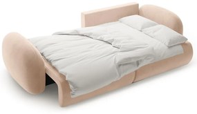 Béžová zamatová rozkladacia/s úložným priestorom rohová pohovka Tonale – Cosmopolitan Design