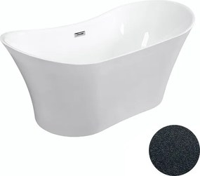 Besco Akrylátová voľne stojaca vaňa Amber Glam G 170x80 BESCO-Typ výpuste: Click-Clack s prepadom, čierna, BESCO-Rozmery: 170x80, BESCO-Farba: Biela/…