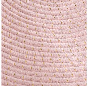 Okrúhly ružový koberec so strapcami PINK 90 cm