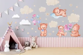 Nálepka na stenu pre deti krajina medvedíkov 100 x 200 cm