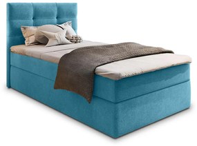 Čalúnená posteľ boxspring GLORIEN VELVET 100x200 cm modrá Matrac: Bonell pružinová matrac