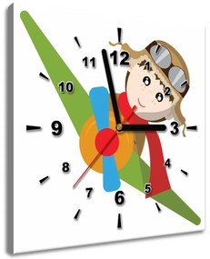 Gario Obraz s hodinami Malý pilot Rozmery: 30 x 30 cm