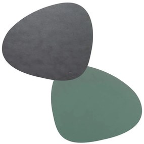 Lind DNA Obojstranné prestieranie Double Curve, anthracite / pastel green