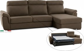 Rohová sedacia súprava na každodenné spanie AZZURRA br. FIORELLO s rozkladom, pravá, 140, hnedá (como 5 antelope)