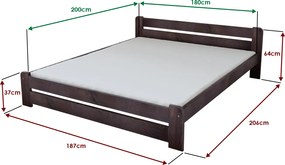 AKCIA Posteľ Laura 180 x 200 cm, orech II. kvalita Rošt: Bez roštu, Matrac: Bez matraca