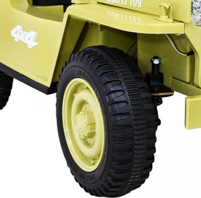 Ramiz Retro vojenské auto pre deti béžové + pohon 4x4