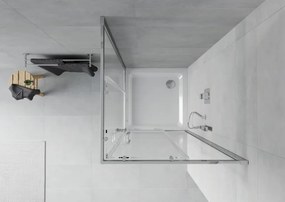 Mexen Rio, štvorcový sprchový kút 90 x 90 cm, 6mm číre sklo, chrómový profil + biela sprchová vanička, 860-090-090-01-00-4010