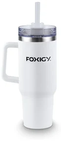 Foxigy Termohrnček do auta so slamkou 1200 ml White