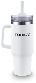 Foxigy Termohrnček do auta so slamkou 1200 ml White