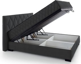 Posteľ Reve 160x200 cm, grafitovo šedá látka