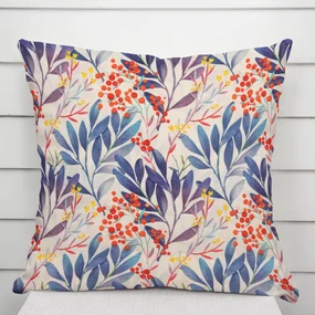 Biante Dekoračná obliečka na vankúš PML-067 Modré listy na krémovom 60 x 60 cm