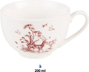 Porcelánová šálka s tanierikom Pretty Forest - 12*9*6 cm / Ø 14*2 cm / 200 ml