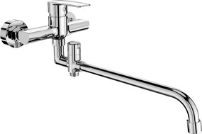 Mereo Pego, nástenná batéria do byt. jadra, 150 mm, rúrkové ramienko o 18 mm - 330 mm, bez prísl., MER-CB60205P