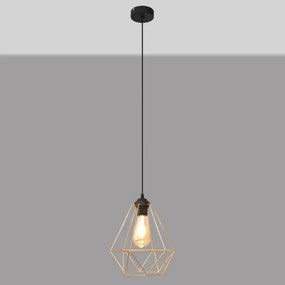 Luster na lanku KARO 1xE27/15W/230V zlatá/čierna
