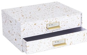 Zásuvkový box s 2 zásuvkami v zlato-bielej farbe Bigso Box of Sweden Birger