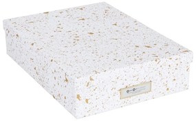 Úložná škatuľa v zlato-bielej farbe Bigso Box of Sweden Oskar