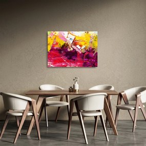 Sklenený obraz abstrakcie - maľba (70x50 cm)