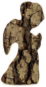 AMADEA Drevený anjel s kôrou, masívne drevo, 11x6x3, 5 cm