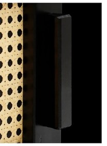 Čierna komoda z borovicového dreva s ratanovými dvierkami Støraa Jolene, šírka 90 cm