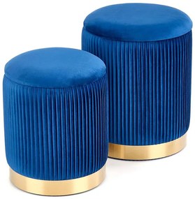 Taburetka 2 ks Monty námornícka modrá/zlatý