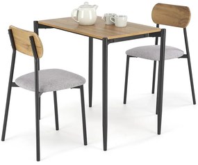 Jedálenská zostava Nando 1+2 54x84 prírodné/čierna/sivá