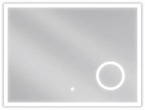 Mexen Kala, LED kúpeľňové zrkadlo s podsvietením a kozmetickým zrkadlom 80 x 60 cm, 6000K, ochrana proti zahmlievaniu, 9820-080-060-611-00