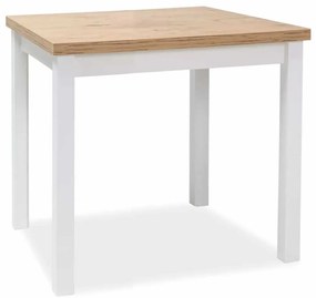 Jedálenský stôl Adam 90 x 65 cm, dub lancelot / biela