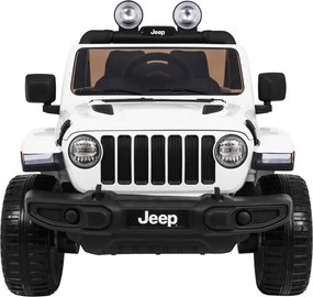 Ramiz Jeep Wrangler Rubicon na batérie pre deti biely + diaľkové ovládanie