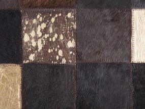 Kožený koberec 140 x 200 cm hnedý BANDIRMA Beliani