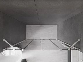 Mexen Velar Duo, posuvné sprchové dvere do otvoru 200 cm, 8mm šedé sklo, biela matná, 871-200-000-42-20