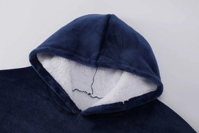 Deka s rukávmi HOODIE námornícka modrá