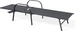 Polohovateľné záhradné lehátko tmavosivé