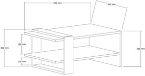 Konferenčný stolík Gaye Walnut White