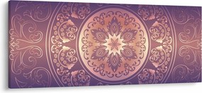 Obraz - Mandala na fialovom gradiente (120x50 cm)