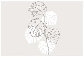 Obraz - Line art monstera N⁰3 (90x60 cm)