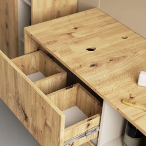 Skrinka pod umývadlo VAMI W90 2SZ dub artisan / krémová