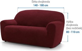 Super strečové poťahy HARMONIA bordó dvojkreslo (š. 140 - 180 cm)