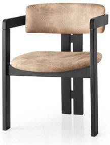 Jedálenská stolička CO z masívu čierna/béžová