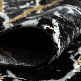 Dywany Łuszczów, Kusový koberec Allure 1963 black/gold, 160x220, čierna, kancelária