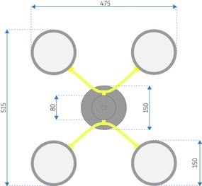 Toolight - LED stropné svietidlo APP210-3CPR + diaľkové ovládanie, šedá-zlatá, OSW-08473