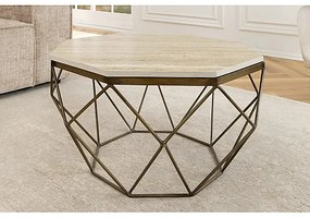 Konferenčný stôl Diamond 45204 Ø70cm Travertine  - Komfort-nábytok