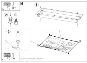 Stropné svietidlo Luna, 1x biele textilné tienidlo, (80 cm)