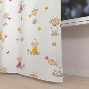 Biante Detský bavlnený záves Sandra SA-728 Veselé ovečky na bielom 150x220 cm