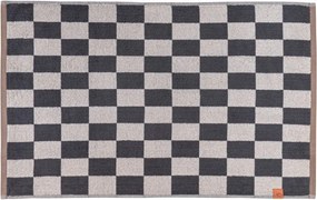 Antracitová/béžová kúpeľňová predložka do sprchy z bio bavlny 50x80 cm Retro – Mette Ditmer Denmark