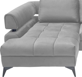 Rohová sedacia súprava Paris, svetlo šedá látka, ľavý roh
